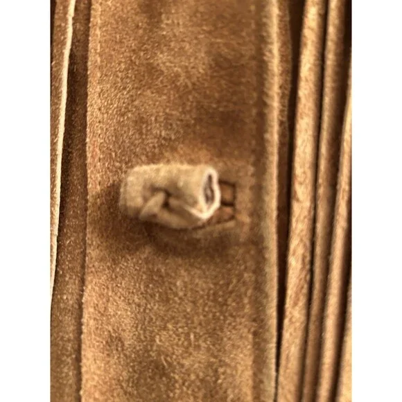 VTG Genel London Women’s Fringe Suede Leather Jacket Western Sz US 10 UK 14 - Picture 9 of 14